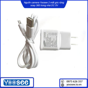 Nguồn camera Yoosee 2 mắt góc rộng xoay 360 trong nhà DC 5V